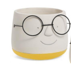 Accents de Ville Planter Face w Glasses