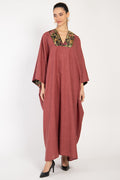 Adan Wool Blend Pink Kaftan