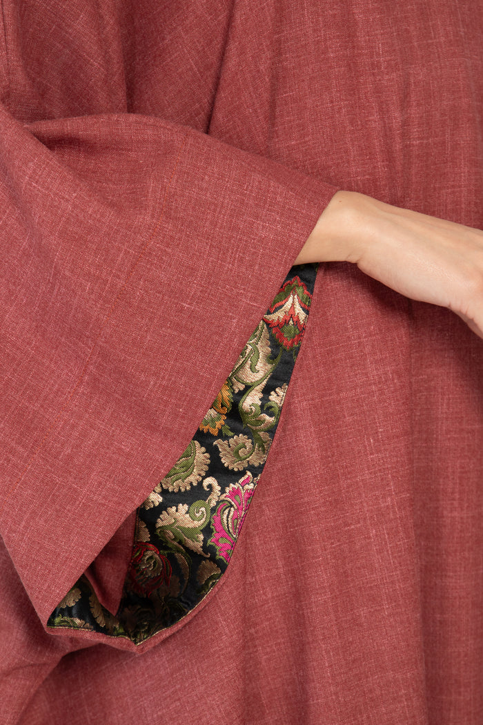 Adan Wool Blend Pink Kaftan