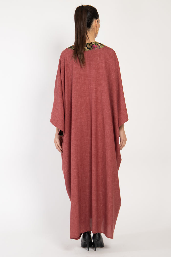 Adan Wool Blend Pink Kaftan