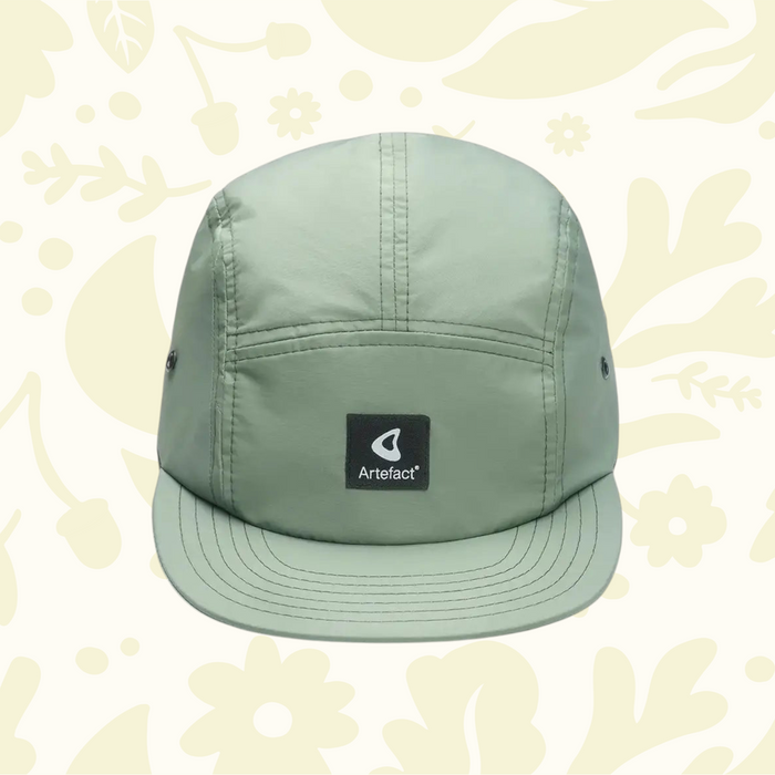 Forager Provisions LTD Artefact Eco Cirrus 5-panel cap in aqua green made from upcycled technical fabric