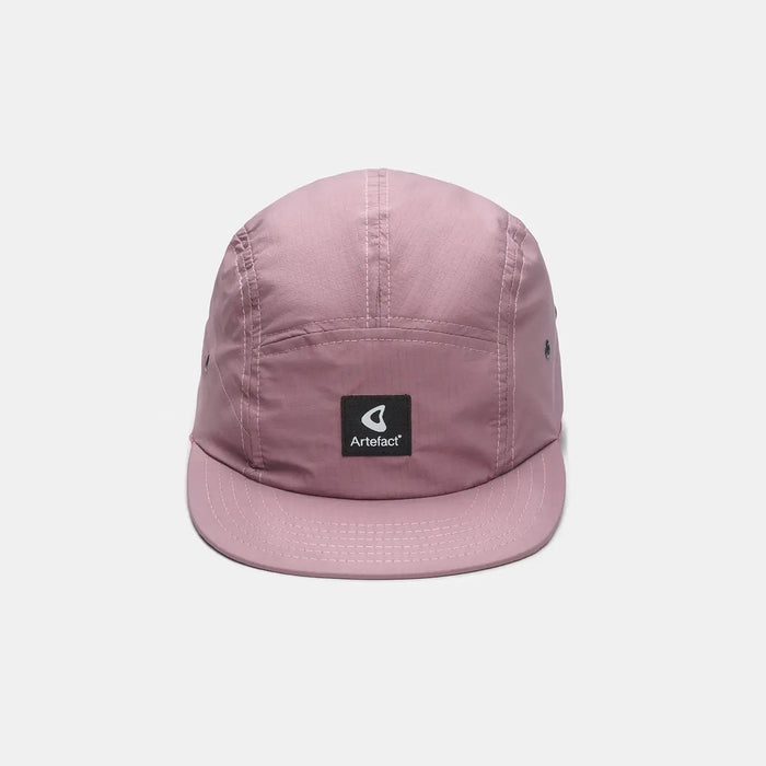 Forager Provisions LTD Artefact Eco Cirrus 5-panel cap in pastel pink made from durable upcycled technical fabric.