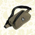 Forager Provisions LTD Artefact Eco Hornbill banana sling bag in olive green upcycled waterproof fishing wader fabric