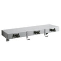 ASI 1315-3 Utility Shelf w/ 3 Mop Holders & 2 Hooks Drying Rod Surface Mounted - Satin - Prestige Distribution