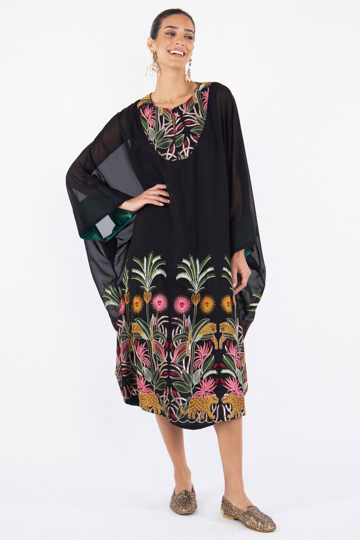Asmahan Georgette Embroidered Black  Dress