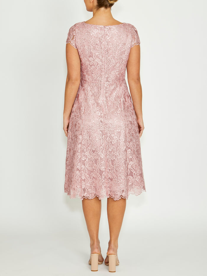 Audrey Mauve Lace Dress
