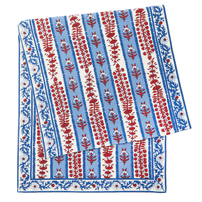 Avignon Red & Blue Runner: 16" x 90"