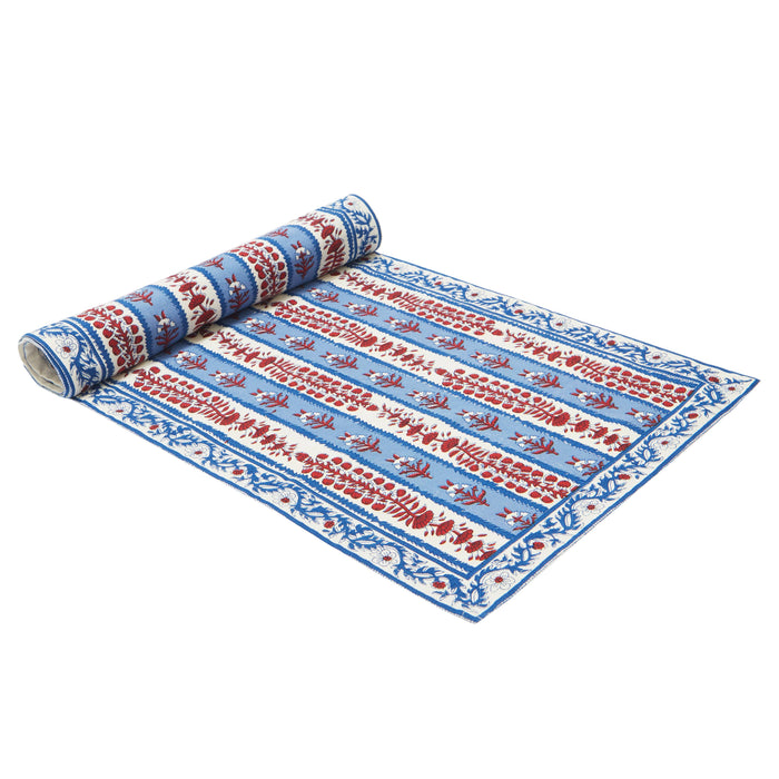 Avignon Red & Blue Runner: 16" x 90"