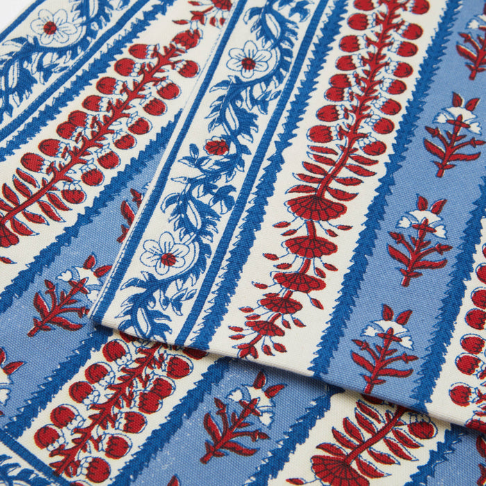 Avignon Red & Blue Runner: 16" x 90"