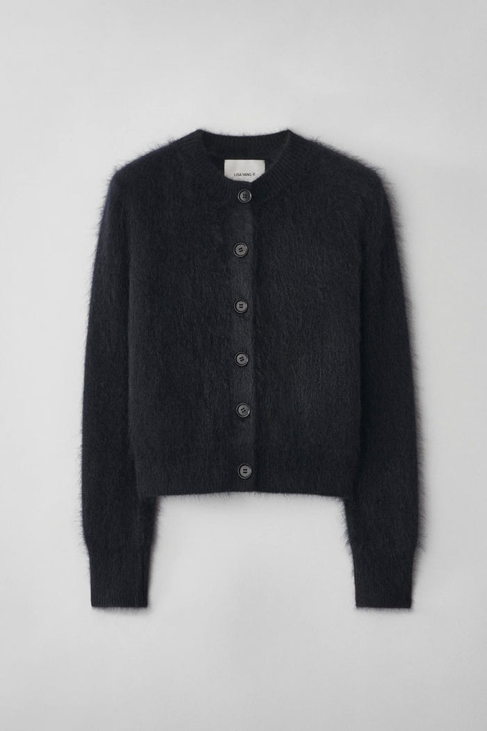 Azalea Brushed Cashmere Cardigan - Black Brushed