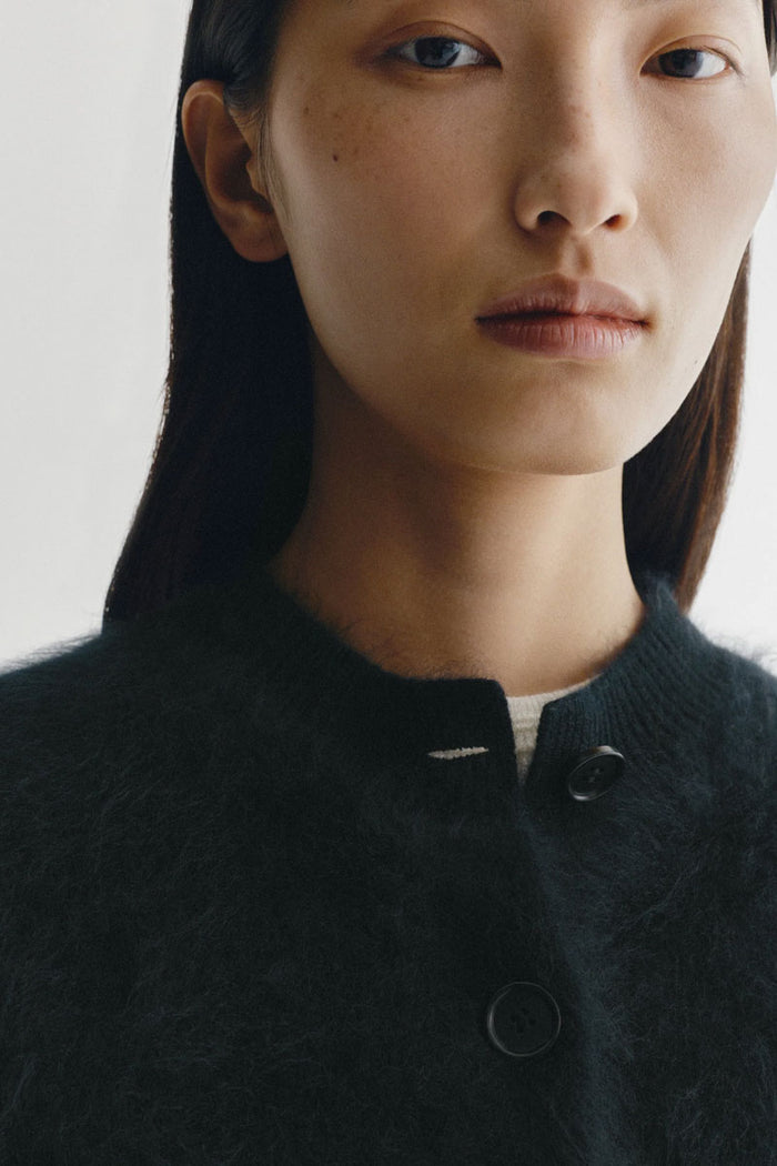 Azalea Brushed Cashmere Cardigan - Black Brushed