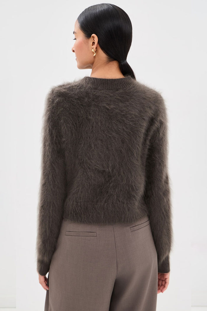 Azalea Brushed Cashmere Cardigan - Dark Fern Brushed