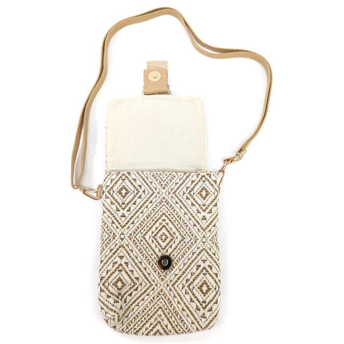 Aztec Buckle Crossbody Bag - Golden Oatmal