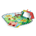 Baby Einstein Discovery Garden foldable tummy time mat with mirror, colorful patterns, toys, and flashcards for infant play and learning
