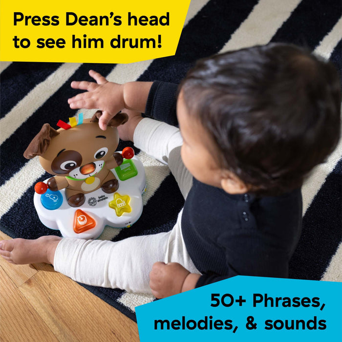 Baby Einstein Drum & Learn Dean interactive musical learning toy with light-up buttons and sensory features for infants