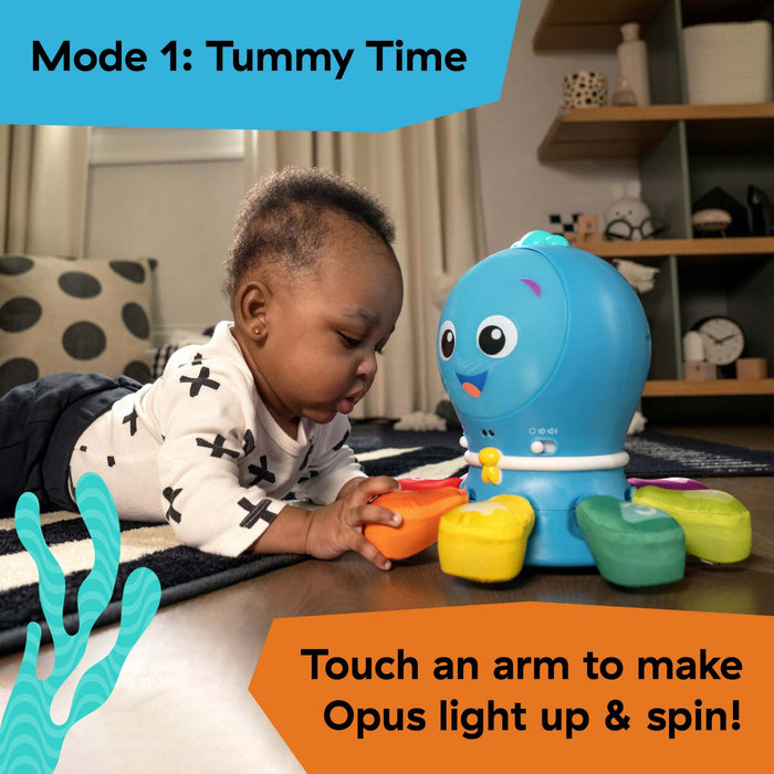 Baby Einstein Go Opus Go 4-in-1 crawl and chase octopus toy for babies with interactive lights and music