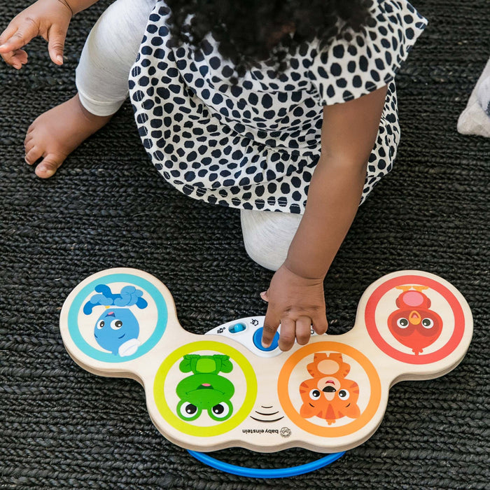 Baby Einstein Magic Touch Drums wooden musical toy for toddlers with Montessori-inspired design and volume control