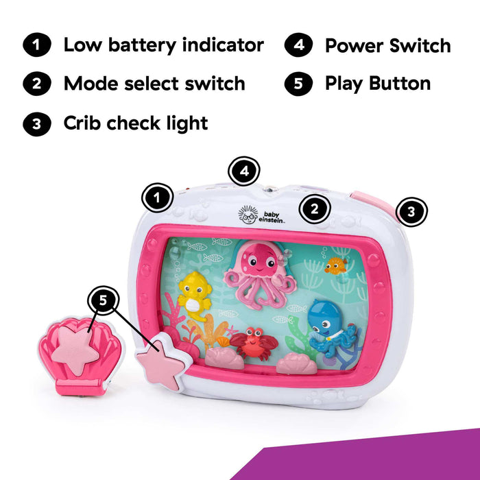 Baby Einstein Sea Dreams Soother Musical Crib Toy and Sound Machine, Pink
