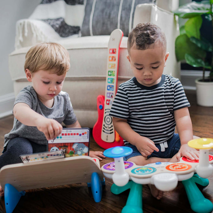 Baby Einstein Together in Tune Drums wooden toddler drum set with Magic Touch technology and wireless connection for collaborative play