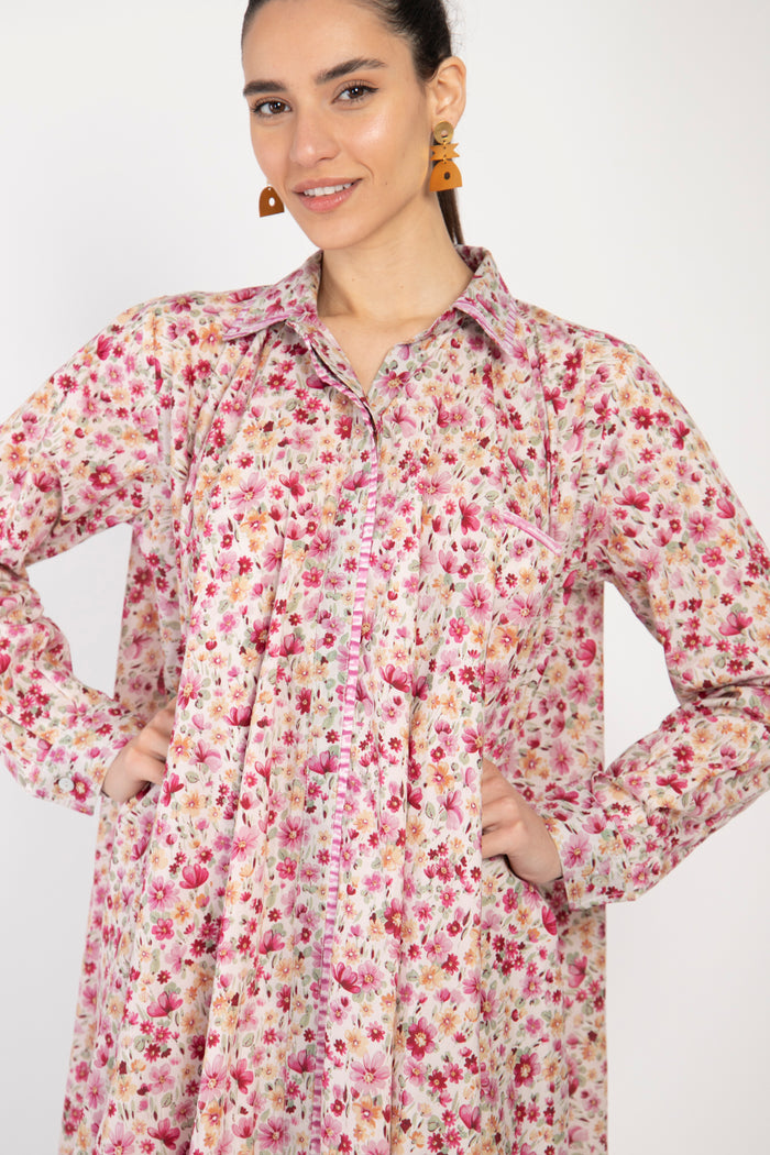Bahiya Cotton Pink Floral Dress