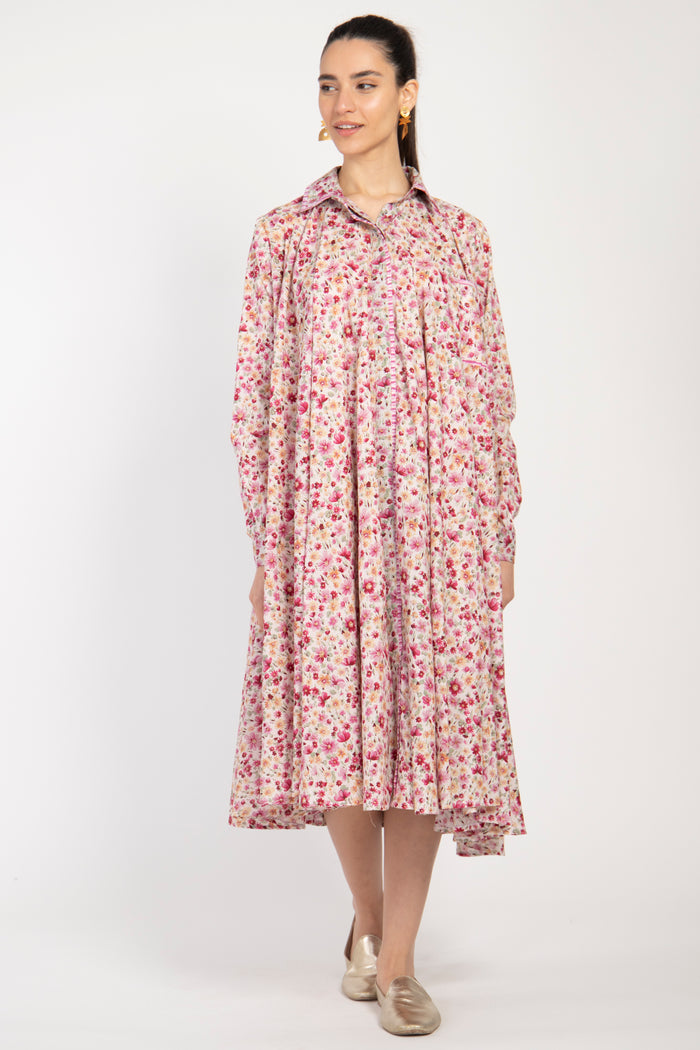 Bahiya Cotton Pink Floral Dress