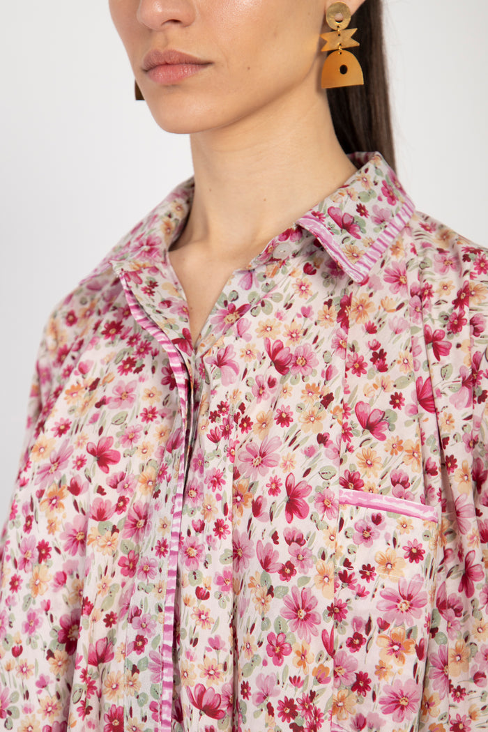 Bahiya Cotton Pink Floral Dress
