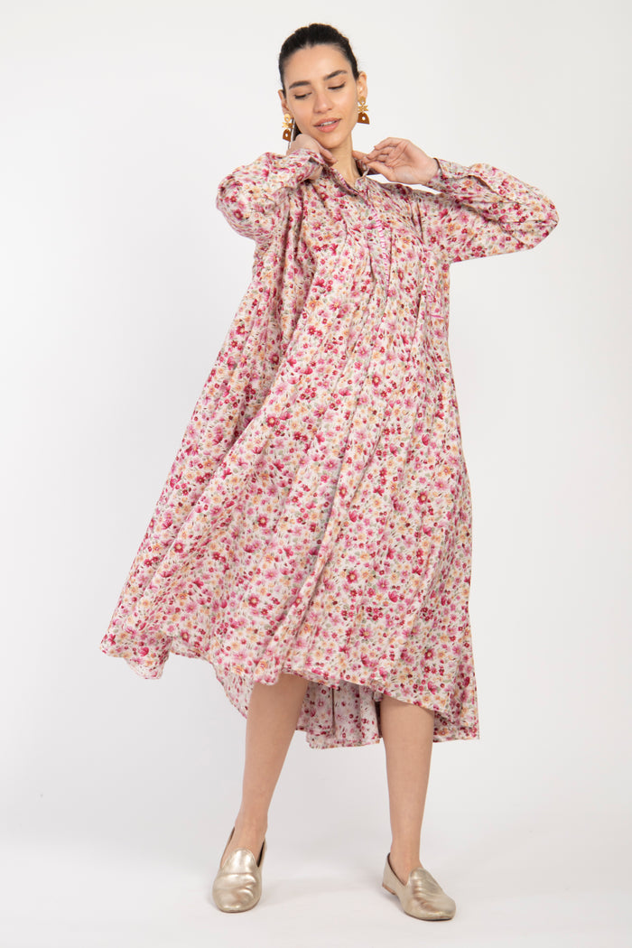 Bahiya Cotton Pink Floral Dress