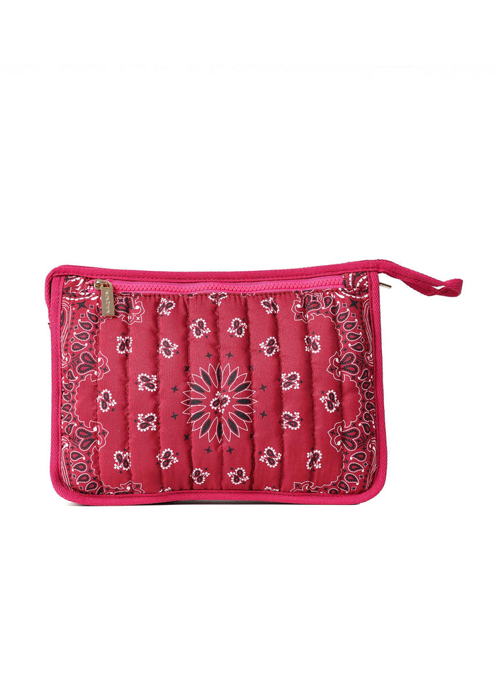 Bandana Print Pouch - Beau Burgundy