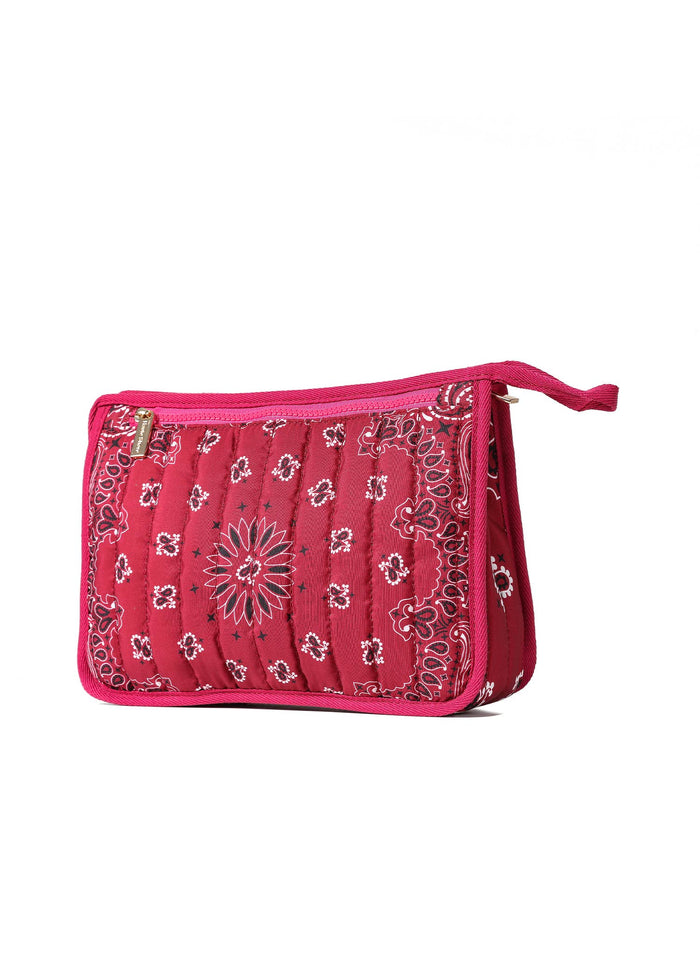Bandana Print Pouch - Beau Burgundy