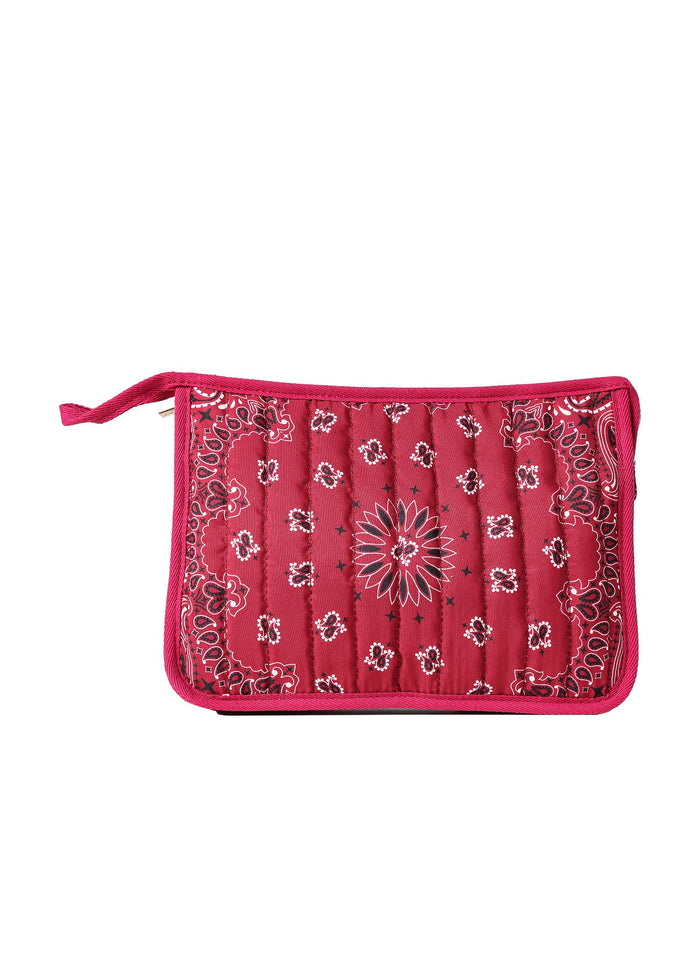 Bandana Print Pouch - Beau Burgundy