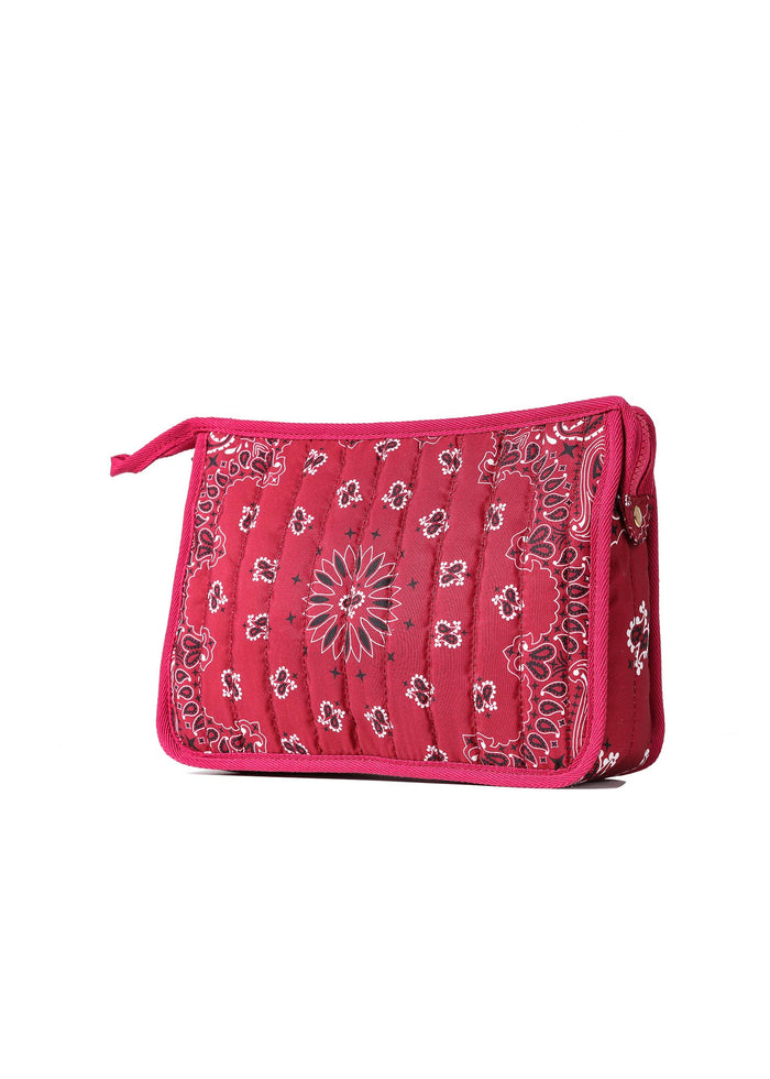Bandana Print Pouch - Beau Burgundy
