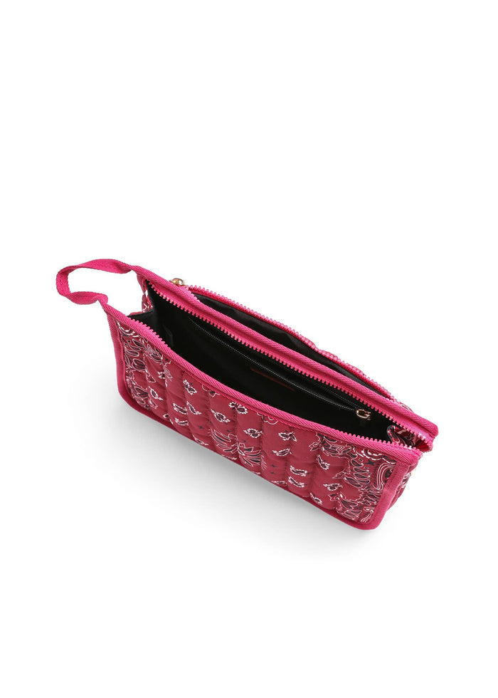 Bandana Print Pouch - Beau Burgundy