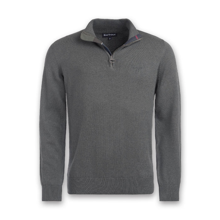 Barbour - Cotton Half Zip in Olive Marl - Nigel Clare