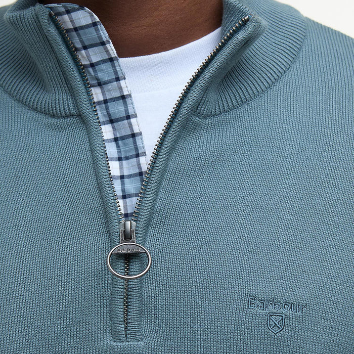 Barbour - Cotton Half Zip in Vintage Teal - Nigel Clare