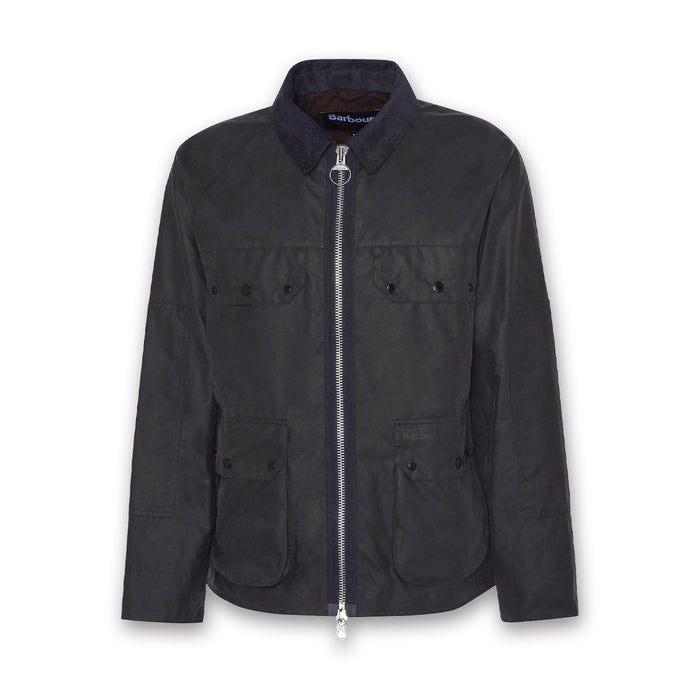 Barbour - Re-Engineered Short Bedale Waxed Jacket in Charcoal - Nigel Clare