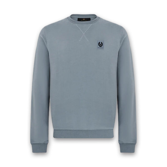 Belstaff - Cotton Fleece Sweatshirt in Blue Flint - Nigel Clare