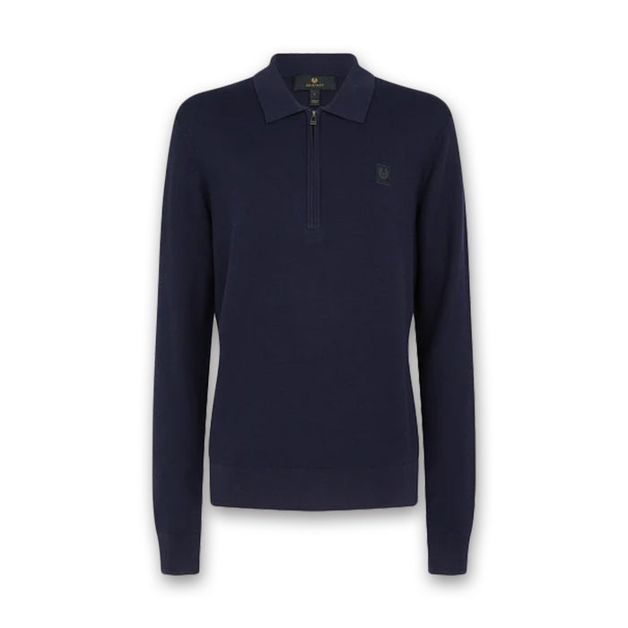Belstaff - Drift Knitted Polo in Dark Ink - Nigel Clare
