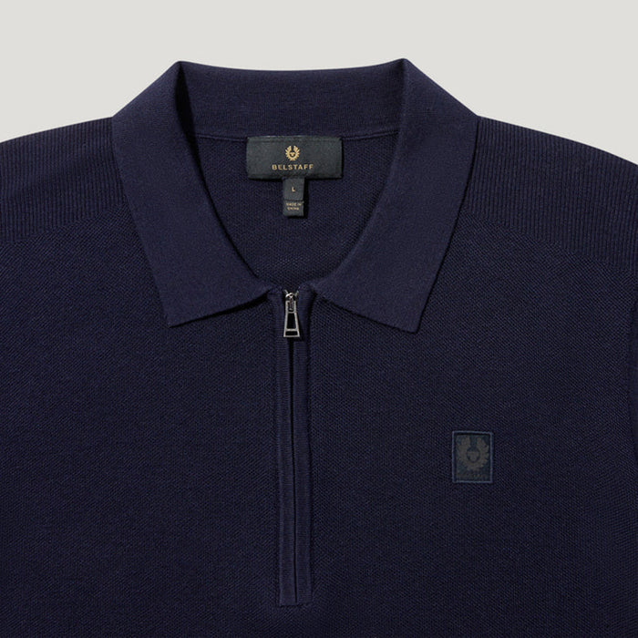 Belstaff - Drift Knitted Polo in Dark Ink - Nigel Clare