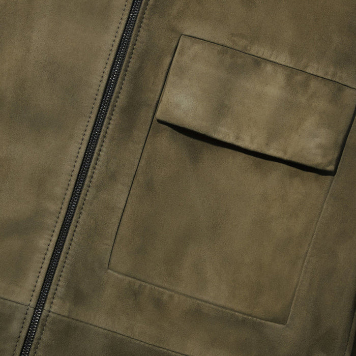 Belstaff - Frame Suede Overshirt in Army Olive - Nigel Clare