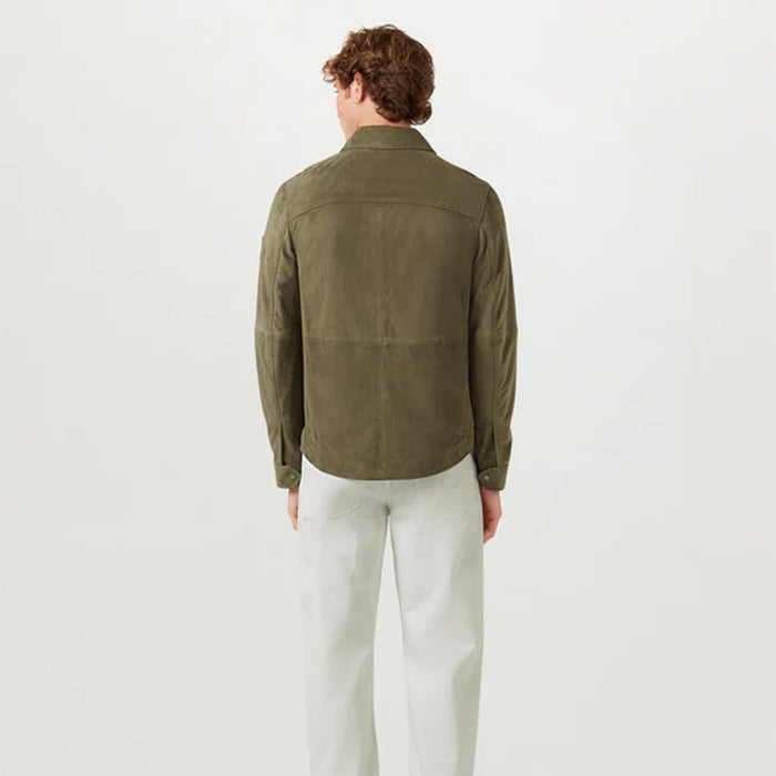 Belstaff - Frame Suede Overshirt in Army Olive - Nigel Clare