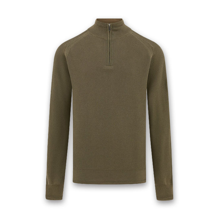 Belstaff - Guide Quarter Zip Sweater in Surplus Green - Nigel Clare