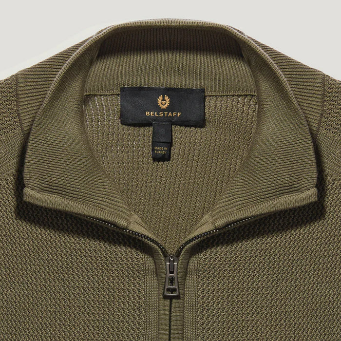 Belstaff - Guide Quarter Zip Sweater in Surplus Green - Nigel Clare