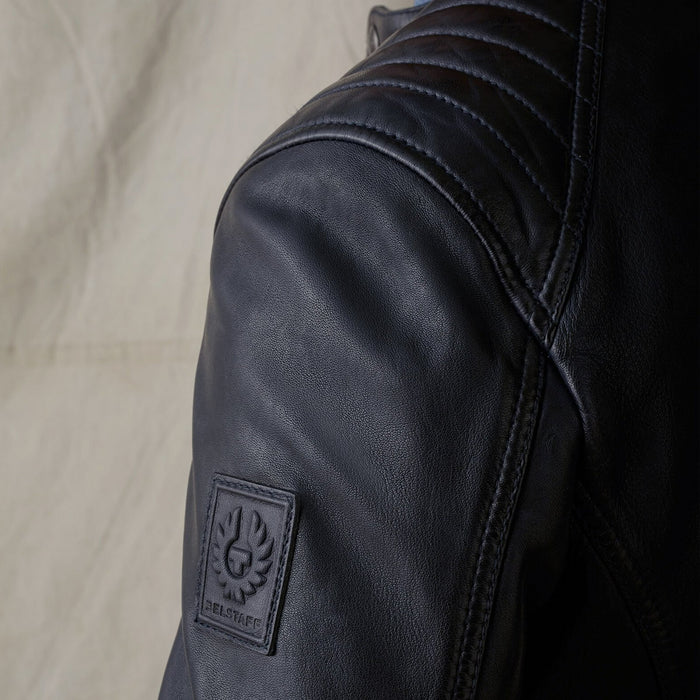 Belstaff - V Racer 2.0 Leather Jacket in Bright Navy - Nigel Clare
