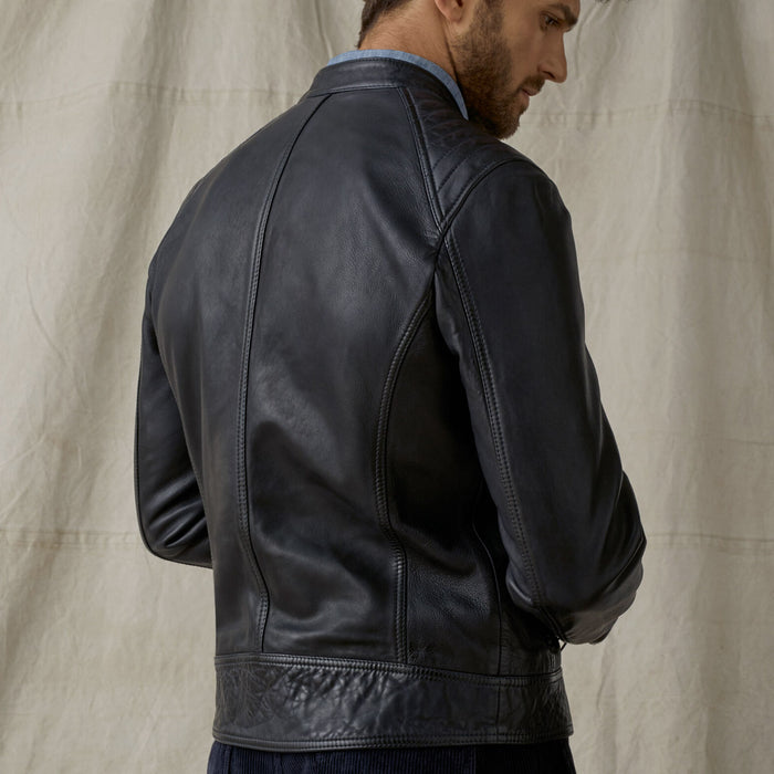 Belstaff - V Racer 2.0 Leather Jacket in Bright Navy - Nigel Clare