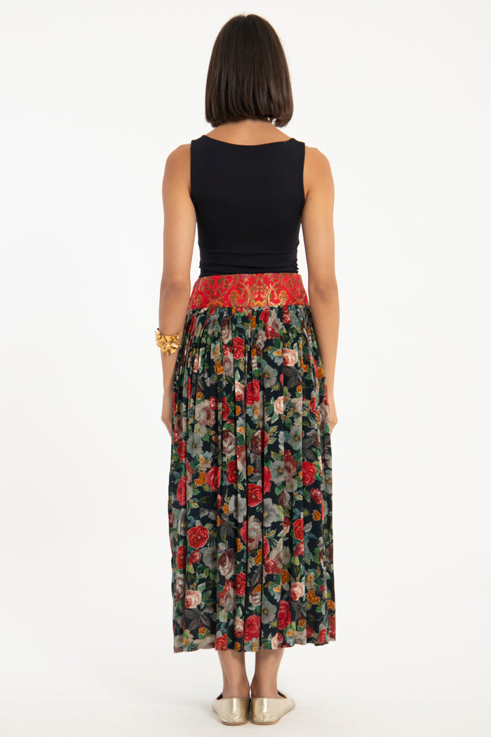 Bissane Skirt Silk Floral Skirt