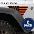 Black and Orange Distressed Flag 2pc Vinyl Fender Decal