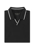 Black Buttonless Performance Polo - Atica Man