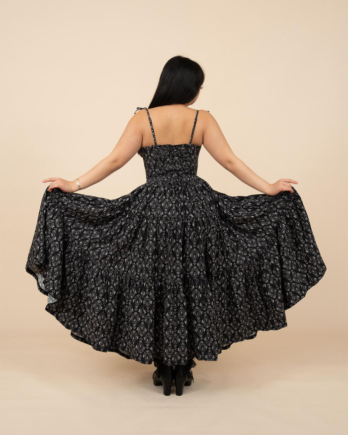 Black Damask Mushroom Skirt