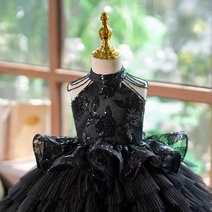 Black Girl Dress for Kids 1st Birthday Party Holiday Gown J451