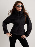 Musta aim'n High Neck Contour Jacket topatulla muotoilulla, korkealla kauluksella ja muotoilevilla saumoilla. [S-174cm]